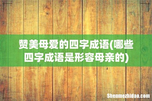 哪些四字成语是形容母亲的 赞美母爱的四字成语