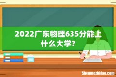 2022广东物理635分能上什么大学？
