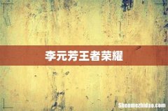 李元芳王者荣耀