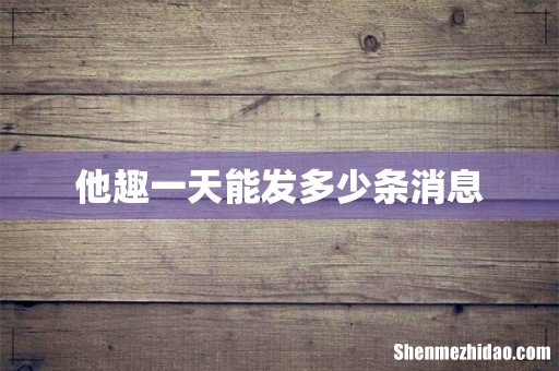 他趣一天能发多少条消息