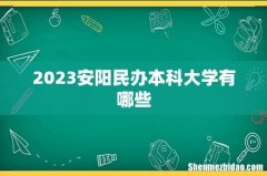 2023安阳民办本科大学有哪些