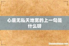 心底无私天地宽的上一句是什么呀