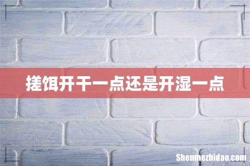 搓饵开干一点还是开湿一点