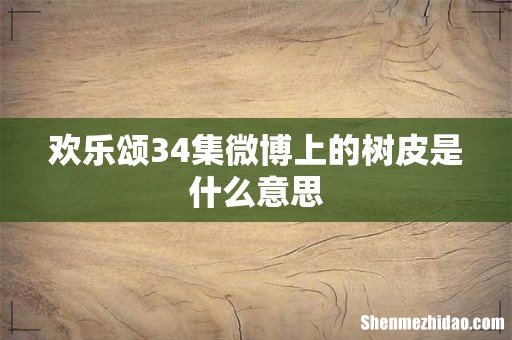 欢乐颂34集微博上的树皮是什么意思