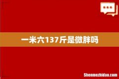 一米六137斤是微胖吗