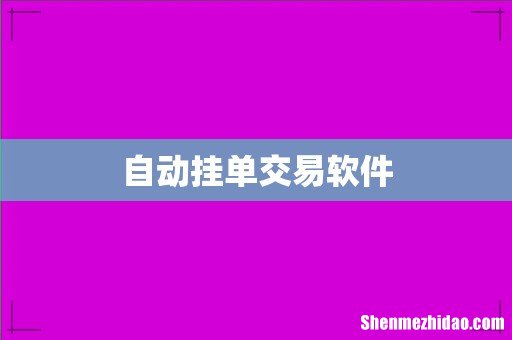 自动挂单交易软件