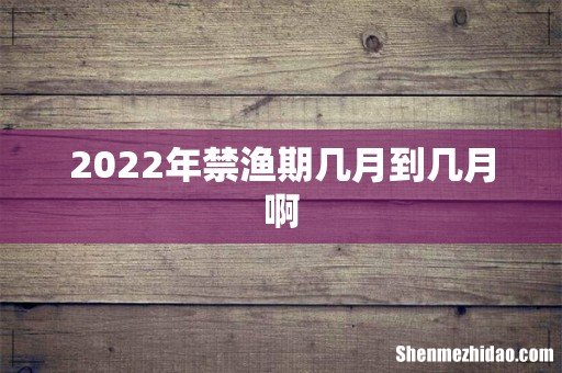 2022年禁渔期几月到几月啊