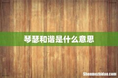 琴瑟和谐是什么意思