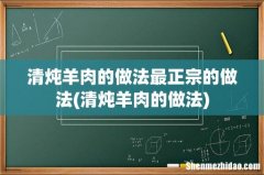 清炖羊肉的做法 清炖羊肉的做法最正宗的做法