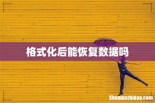 格式化后能恢复数据吗