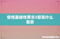 慢性萎缩性胃炎3型是什么意思