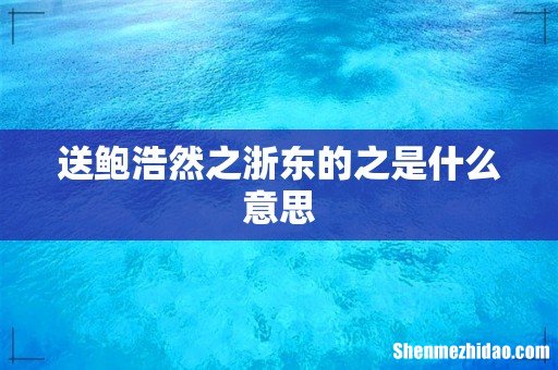 送鲍浩然之浙东的之是什么意思