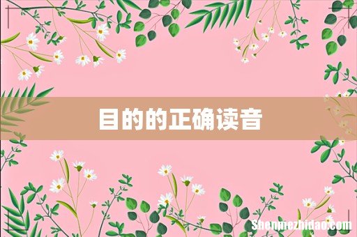 目的的正确读音