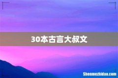 30本古言大叔文