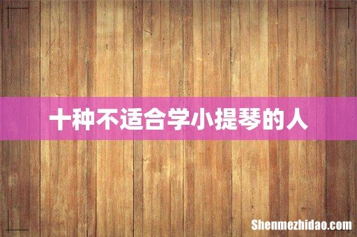 十种不适合学小提琴的人