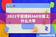 2022宁夏理科560分能上什么大学