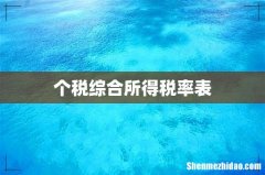 个税综合所得税率表