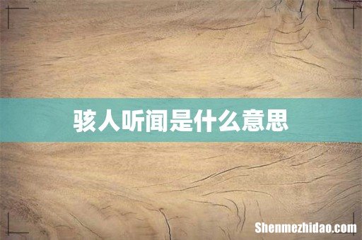 骇人听闻是什么意思