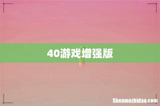40游戏增强版
