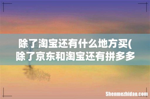 除了京东和淘宝还有拼多多和美团,这四个之外,还有什么软件能买衣服。 除了淘宝还有什么地方买
