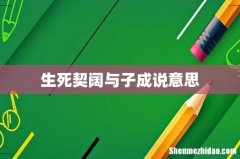 生死契阔与子成说意思
