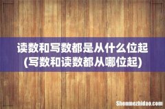 写数和读数都从哪位起 读数和写数都是从什么位起