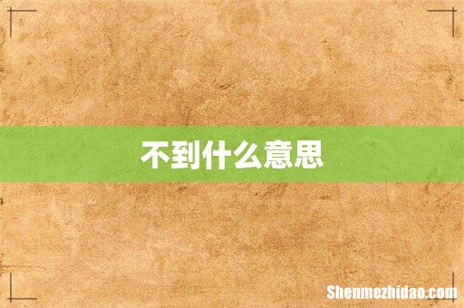 不到什么意思