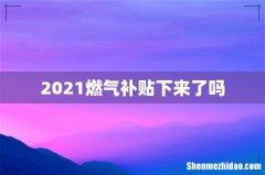 2021燃气补贴下来了吗