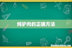 炖驴肉的正确方法