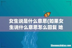 如果女生说什么意思怎么回复 她？ 女生说是什么意思