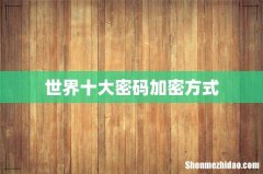 世界十大密码加密方式
