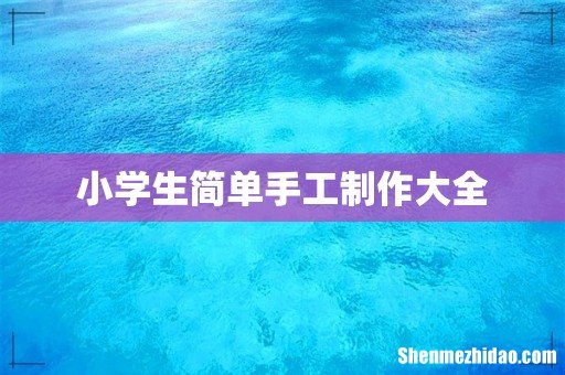 小学生简单手工制作大全