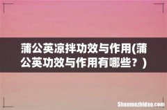 蒲公英功效与作用有哪些？ 蒲公英凉拌功效与作用
