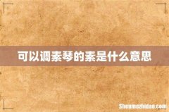 可以调素琴的素是什么意思