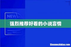 强烈推荐好看的小说言情
