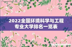 2022全国环境科学与工程专业大学排名一览表