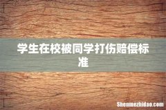 学生在校被同学打伤赔偿标准