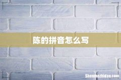 陈的拼音怎么写