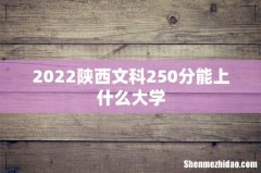 2022陕西文科250分能上什么大学