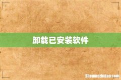 卸载已安装软件