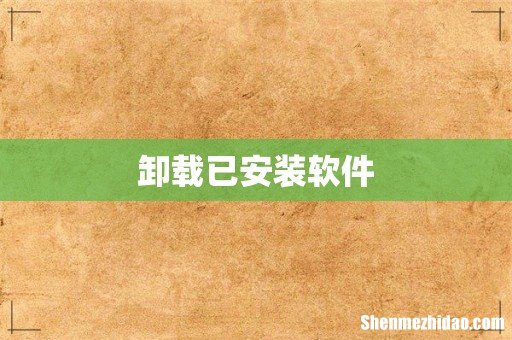 卸载已安装软件