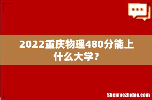 2022重庆物理480分能上什么大学?