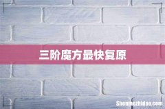 三阶魔方最快复原