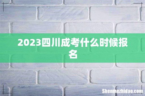 2023四川成考什么时候报名