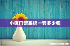 小区门禁系统一套多少钱