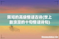 世上最浪漫的十句情话诗句 简短的高级情话古诗