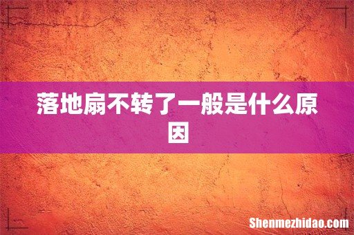 落地扇不转了一般是什么原因