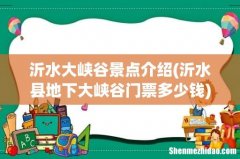 沂水县地下大峡谷门票多少钱 沂水大峡谷景点介绍