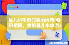 春日暖阳，悠悠鱼儿水中游 鱼儿水中游的美丽诗句
