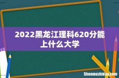 2022黑龙江理科620分能上什么大学